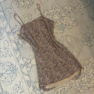 Abercrombie & Fitch Beige and Black Spotted Midi Dress